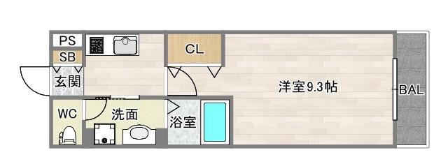 大阪市住吉区長居アパート(1K/1階)の間取り写真