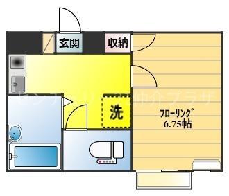 ジュネス湘南(1K/1階)の間取り写真