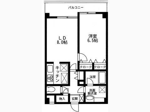ソレイユ西蒲田(1LDK/4階)の間取り写真