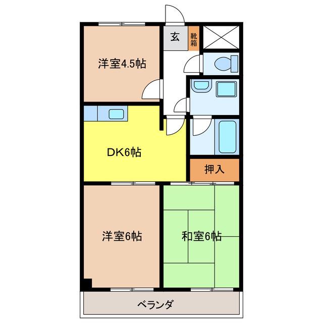 パセール長良(3DK/3階)の間取り写真