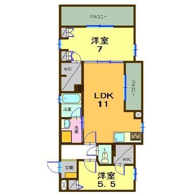 リバーパーク桜堤(2LDK/3階)の間取り写真