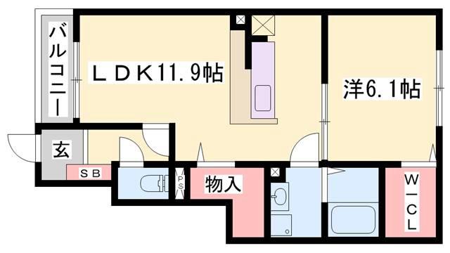 メモアールII(1LDK/1階)の間取り写真