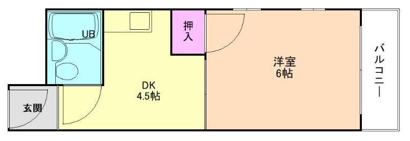 ユニオン東三国(1DK/4階)の間取り写真