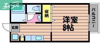 えとあタウンA棟(1K/2階)の間取り写真