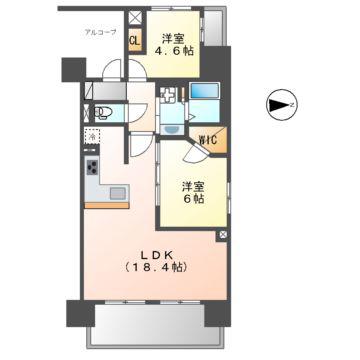 プレサンス グラン 栄 THE TOWER(2LDK/7階)の間取り写真