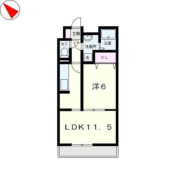 クレセント(1LDK/1階)の間取り写真