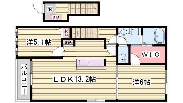 アルモニー・M(2LDK/2階)の間取り写真