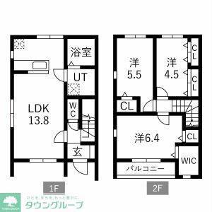 GRAND TERRACE 野々下(3LDK/1階)の間取り写真