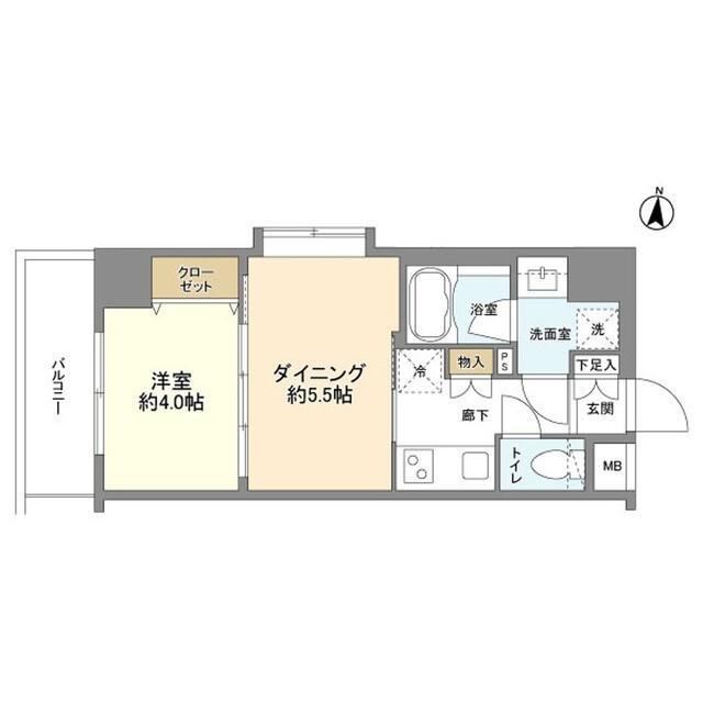 日神デュオステージ川越新富町(1DK/4階)の間取り写真