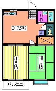 アネックスA(2DK/1階)の間取り写真