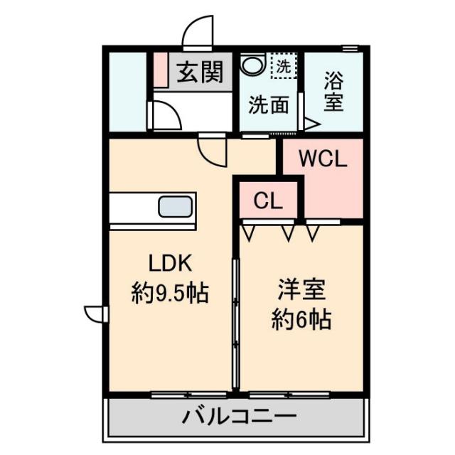 FELICE(1LDK/2階)の間取り写真