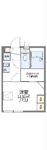 レオパレスIWAI(1K/2階)の間取り写真