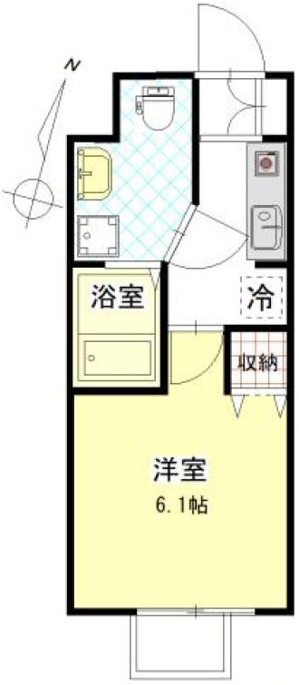 エフエス先(1K/2階)の間取り写真