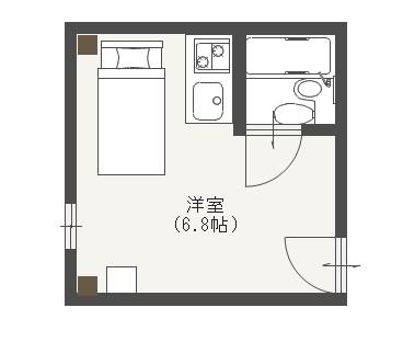 サンハウス21(ワンルーム/2階)の間取り写真