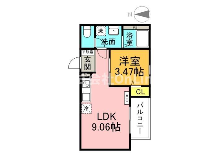 FSTYLE八尾北久宝寺(1LDK/3階)の間取り写真