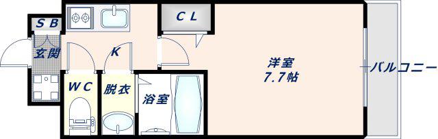 フォーリアライズ大阪イーストゲート(1K/3階)の間取り写真