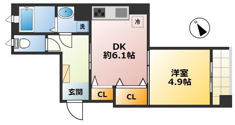 ラシーネ荻窪(1DK/1階)の間取り写真
