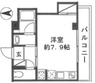 ヴィラージュK大倉山NO.1(ワンルーム/1階)の間取り写真