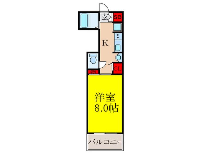山仁サツキハイツⅡ(ワンルーム/3階)の間取り写真