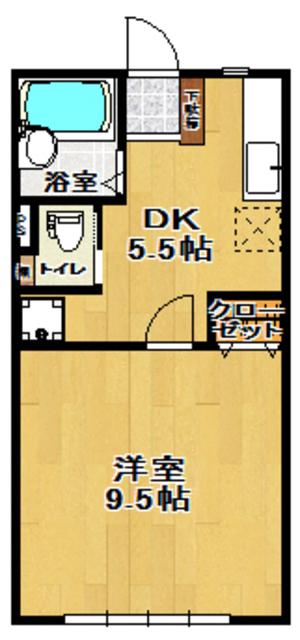 アミューズハイツ(1DK/1階)の間取り写真