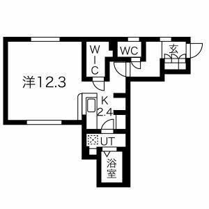 ラフィナート山鼻(1K/1階)の間取り写真