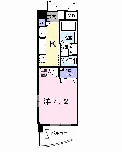 スヴニールII(1K/7階)の間取り写真