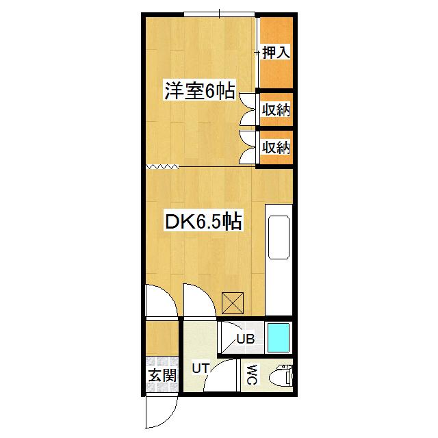 すずらんハイツ(1DK/2階)の間取り写真