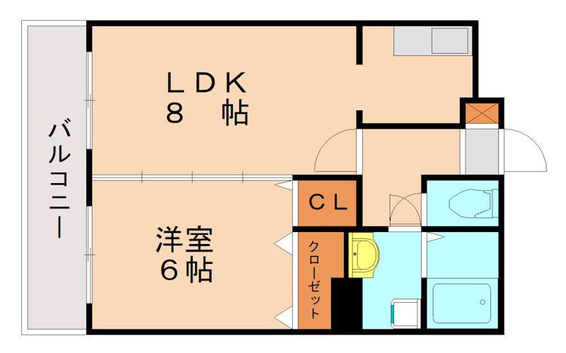 ヴィンテージ唐原Ⅱ(1LDK/1階)の間取り写真