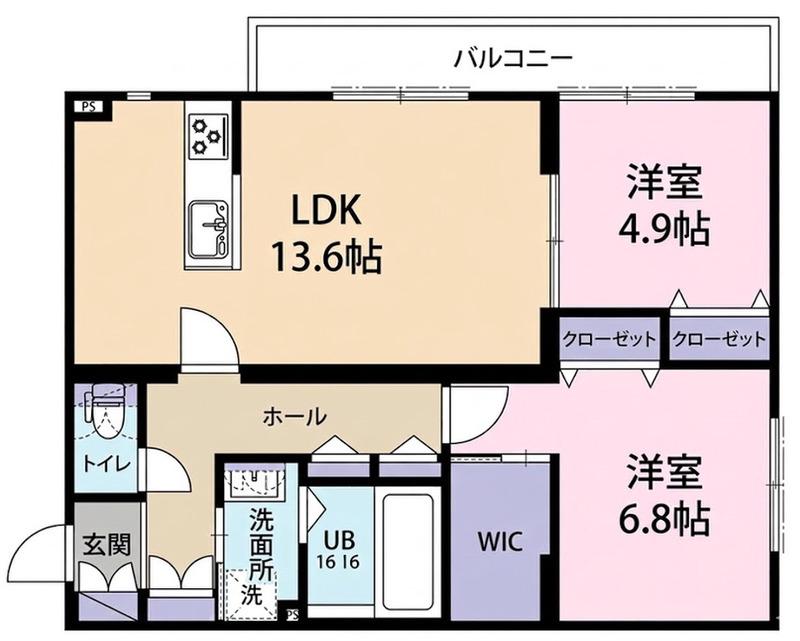リッツ・フタバ(2LDK/2階)の間取り写真