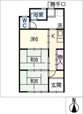 津島市江川町共同(3K/1階)の間取り写真