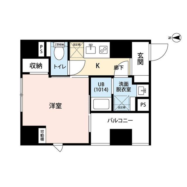プレール・ドゥーク新丸子(1K/4階)の間取り写真