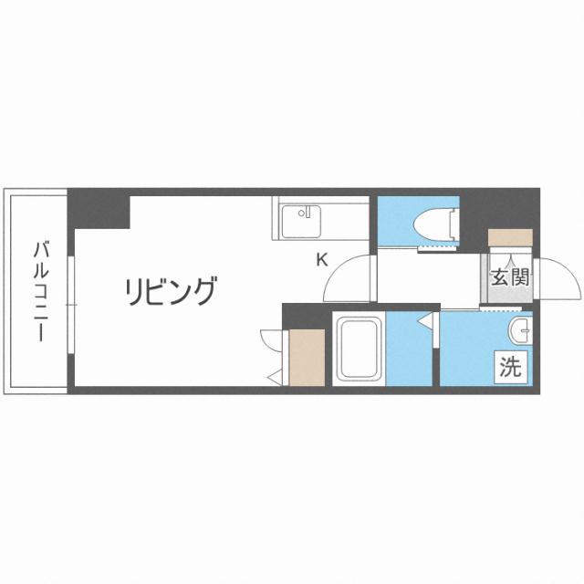 アルファスクエア北15条(1K/8階)の間取り写真