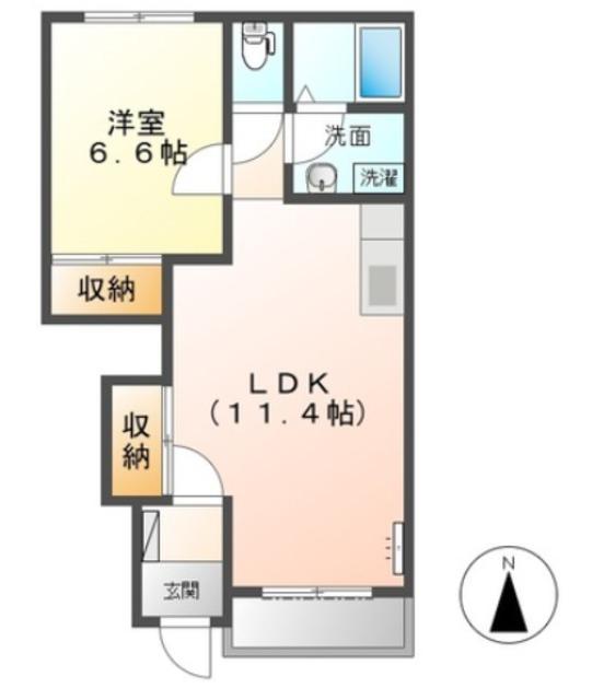XIE XIE(1LDK/1階)の間取り写真
