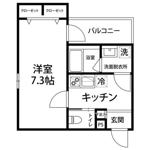 FELIZ COURT日根野(1K/3階)の間取り写真
