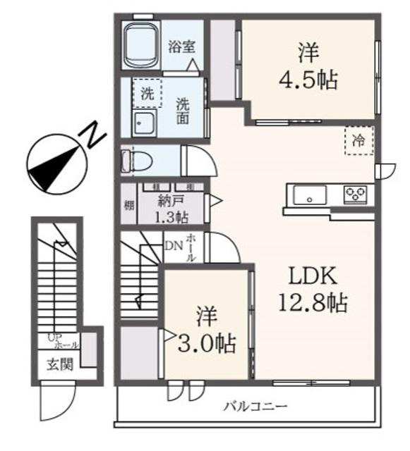 エストグローヴ(2LDK/1階)の間取り写真