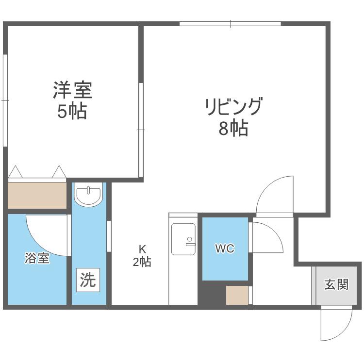 プリマクラッセ環状通東(1LDK/5階)の間取り写真