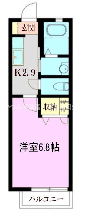 ラ・八番館(1K/2階)の間取り写真