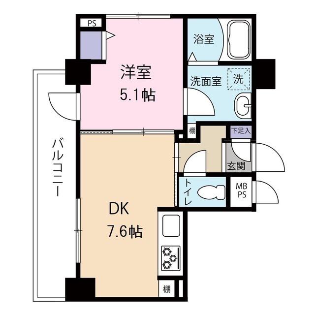 DRECOT(1DK/3階)の間取り写真