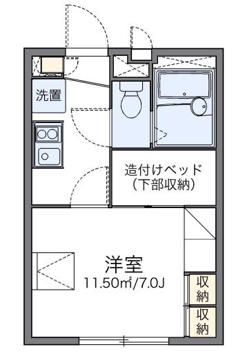 ラプリマヴェーラ(1K/1階)の間取り写真
