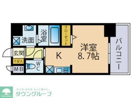 ブレス学研都市(ワンルーム/9階)の間取り写真