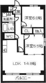 ベルフラワーAS(2LDK/3階)の間取り写真
