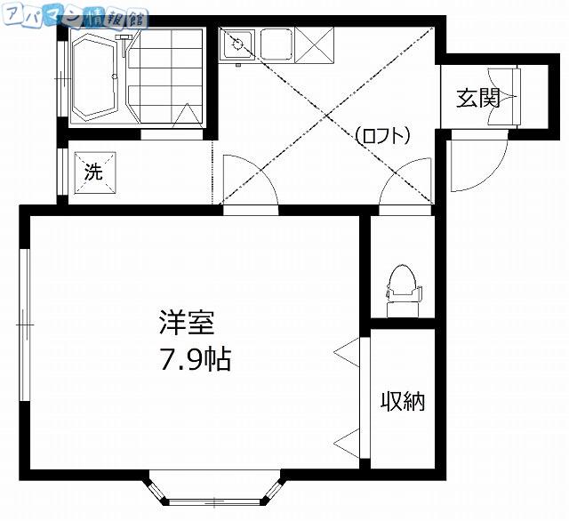 ヴェルディ関屋(1K/1階)の間取り写真