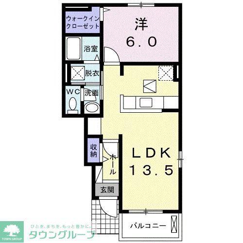 エクロール正連寺A(1LDK/1階)の間取り写真