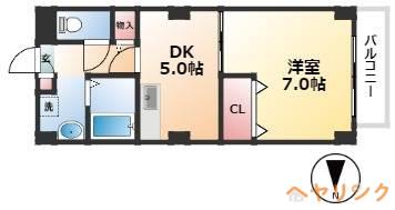 YSハイツ(1DK/1階)の間取り写真