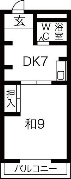 第2不二ガ丘ハイツ(1DK/3階)の間取り写真