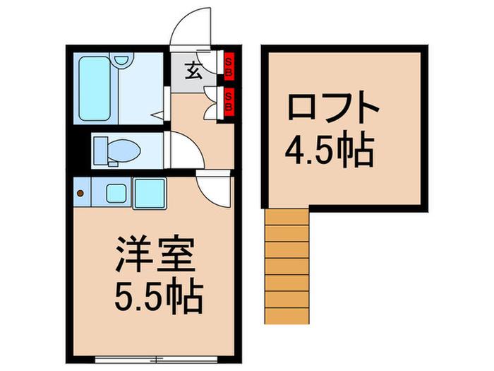 ピタゴラス江古田(ワンルーム/2階)の間取り写真