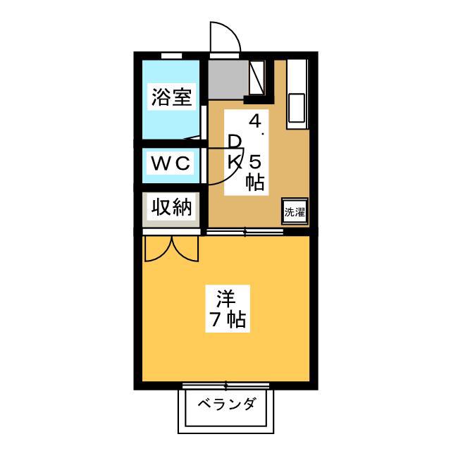 コーポ幸A(1DK/2階)の間取り写真