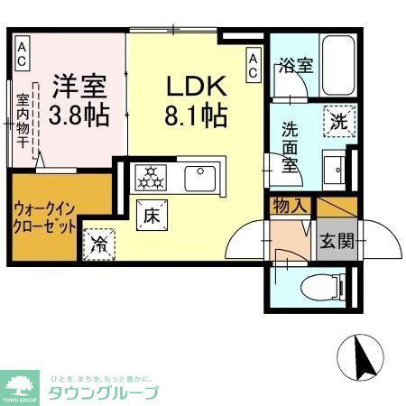 KURASHIRO(1LDK/1階)の間取り写真