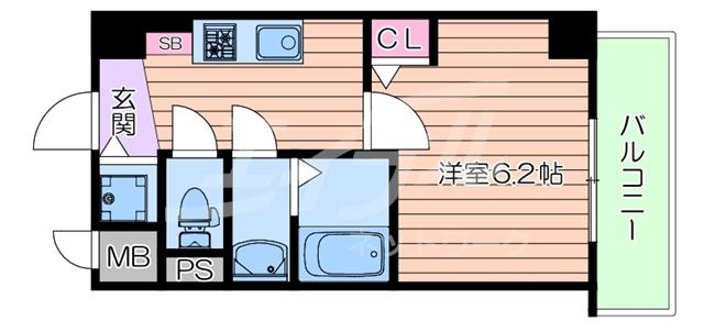 LA DOUCEUR江坂II(1K/7階)の間取り写真