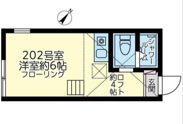 ユナイト阪東橋ラ・カリビアーノ(ワンルーム/1階)の間取り写真